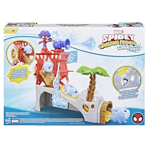 Spidey and His Amazing Friends Water-Webs Spidey Island Playset - Trapdoor Slide & Web Features for Ages 3+ 14