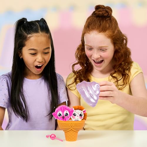 Cookeez Makery Yum Yumz Twin Pack - 2 Scented Surprise Plush Pets in Ice Cream Cone Playset 7