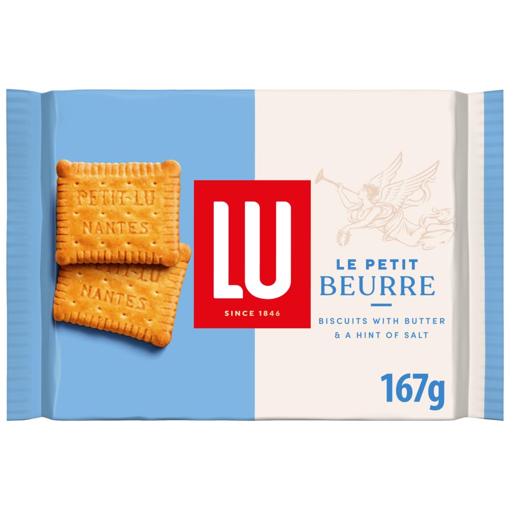 LU Le Petit Beurre Butter Biscuits, Classic French Biscuits with Butter & Salt