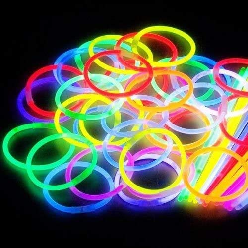 SHATCHI 8" Glow Sticks with Connectors – Neon Party Kit for Bracelets, Rings, DIY Light-Up Accessories