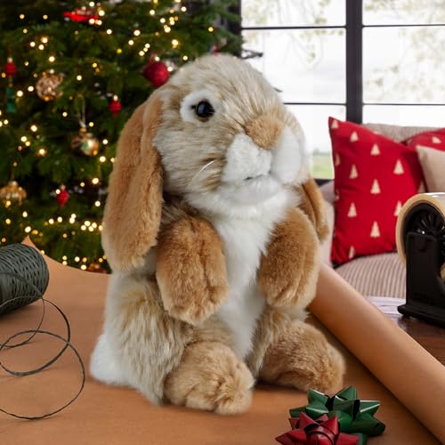 Living Nature Brown Sitting Lop Eared Rabbit - Realistic Plush Toy for All Ages 7