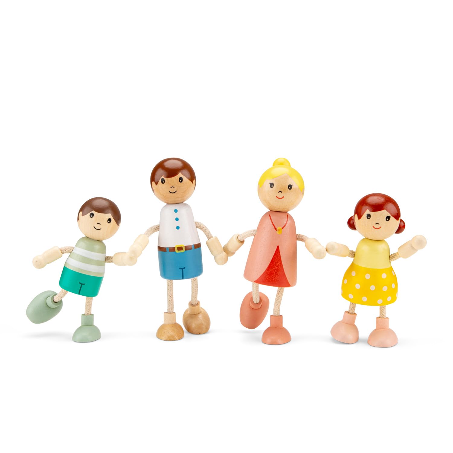 Woet Wooden Doll House Family Set - FSC-wood, 1:12 Scale, 4 Pieces | Ages 3-8