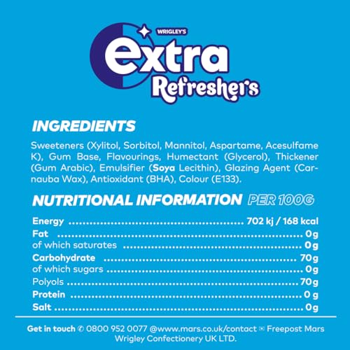 Extra - Refreshers Kaugummi Bubblemint (112 Stück, 16 Packungen) 8
