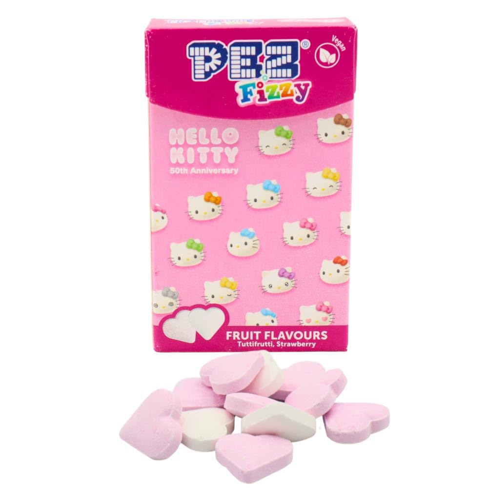 PEZ Hello Kitty Fizzy Strawberry Flavoured Retro Sweets - 30g Flip Top Box 3
