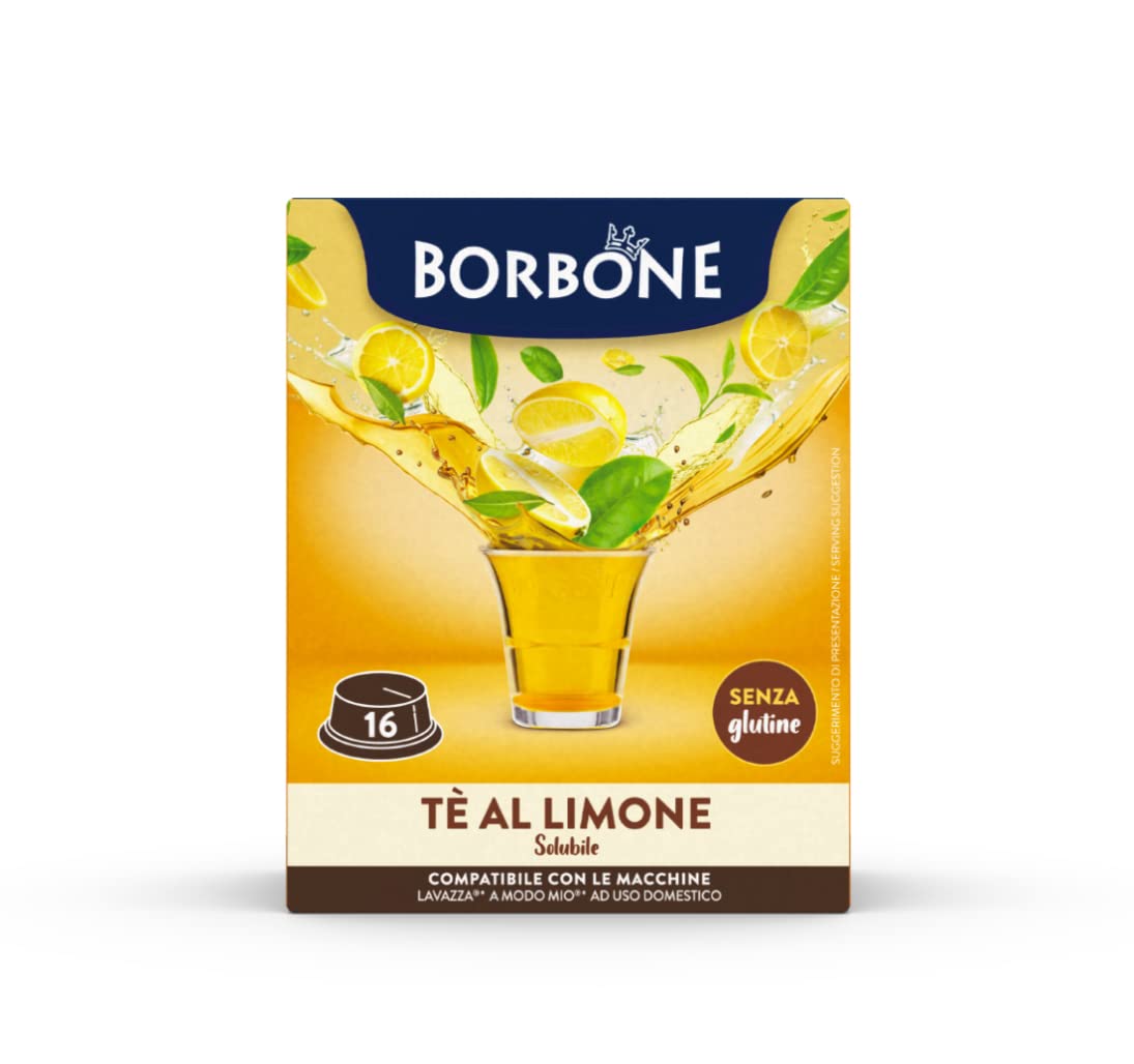 Caffè Borbone Zitronentee – 96 Kapseln (6 Packungen mit je 16 Stück) – kompatibel mit Lavazza A Modo Mio 5