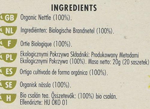 Heath & Heather Organic Nettle Teabags (Pack of 6, 120 Total) - Soil Association Certified Herbal Tea 12