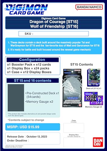 Bandai Digimon-Kartenspiel: Starter Deck – Drache des Mutes (ST15) 3