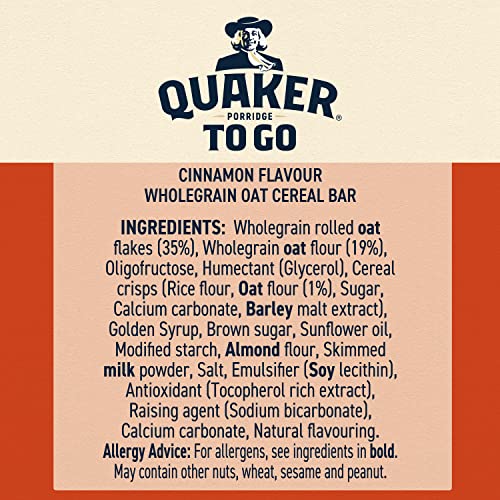 Quaker - Porridge To Go Cinnamon Breakfast Bars 2 x 55 g 8