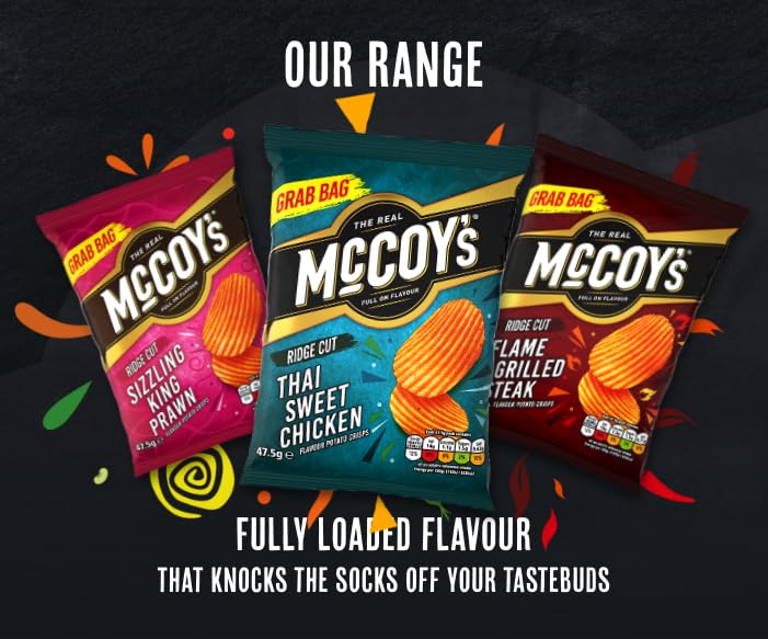 McCoys Salt & Malt Vinegar Grab Bag Crisps 45g (Multipack of 36) - Ridges Range 3