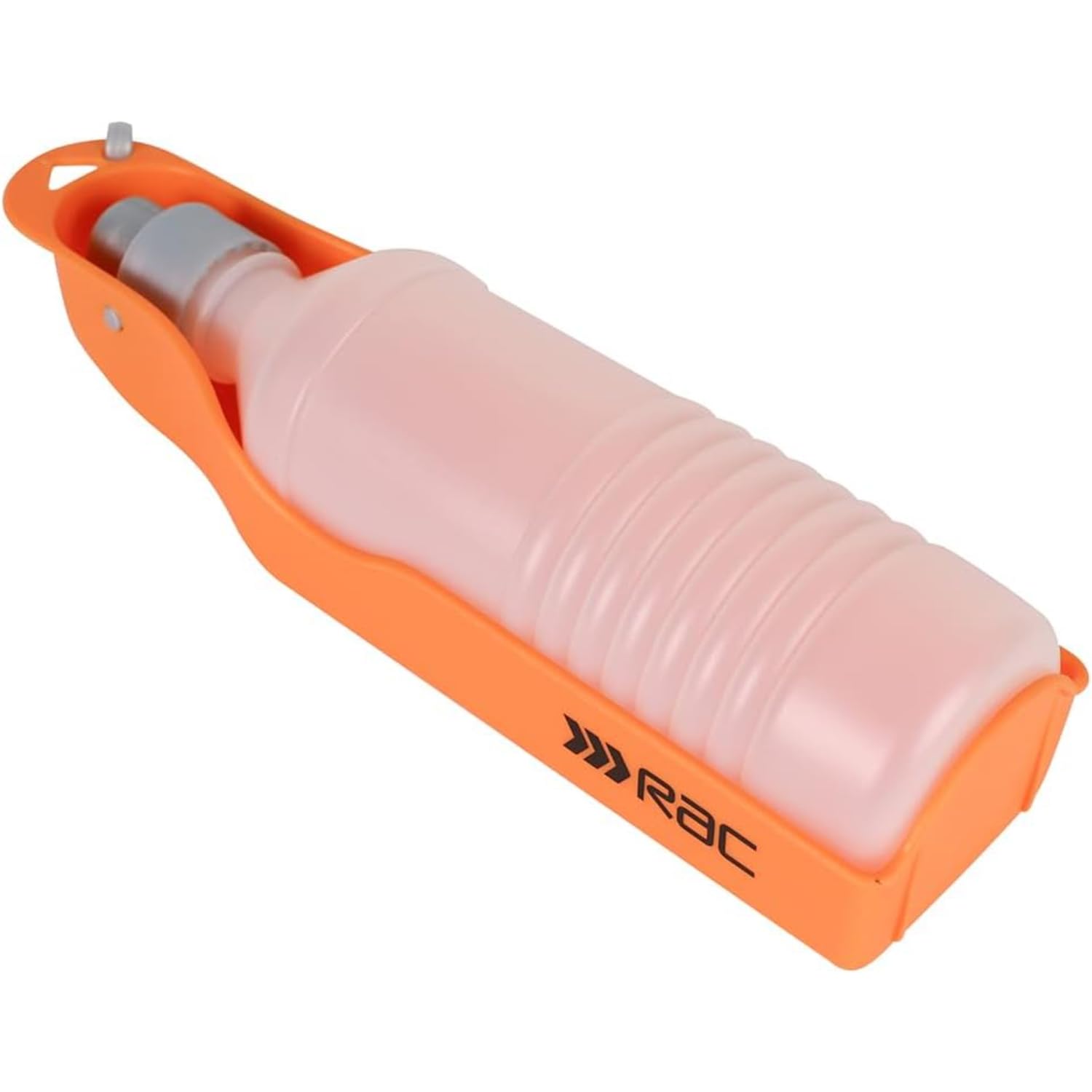 Pet Brands Rac Travel Water Bottle - Lightweight & Easy to Use | Orange Plastic | 26 x 7 x 7cm
