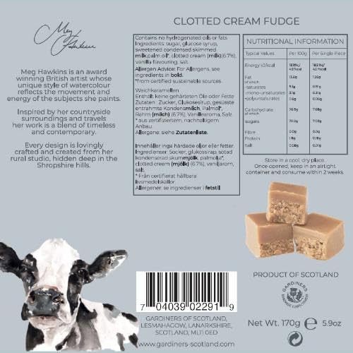 Gardiners of Scotland Fresian Cow Clotted Cream Fudge - 170g Luxury Handmade Scottish Fudge in Artist-Designed Gift Carton 3