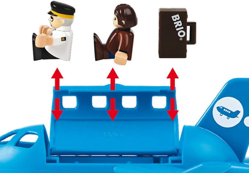BRIO World Aeroplane Playset with Mobile Staircase and Figures - Compatible with BRIO Railway Sets 7