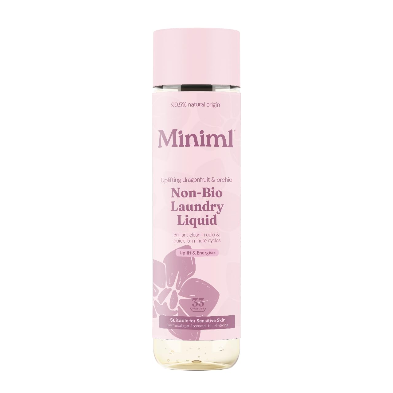 Miniml Laundry Liquid Detergent - 1L Pink Dragonfruit & Orchid Scent | Non Bio | Plant Powered