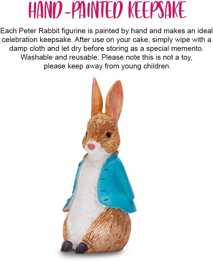 Jubiläumshaus Peter Rabbit Tortenaufsatz aus Kunstharz, handbemalte Figur, Dekoration 6