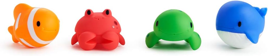 Munchkin Floating Ocean Animal Bath Squirt Toys - 4 Pack for Babies & Toddlers