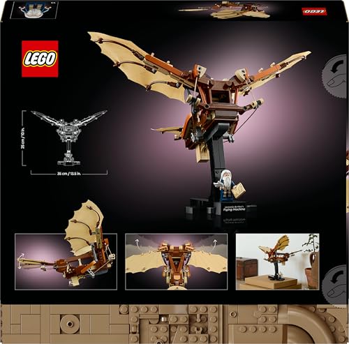 LEGO Icons Leonardo da Vinci’s Flying Machine Building Set - 493-Piece Adult Model with Minifigure 16