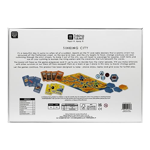 Talking Tables Sinking City Board Game - Strategy Adventure for 2-6 Players, Ages 13+