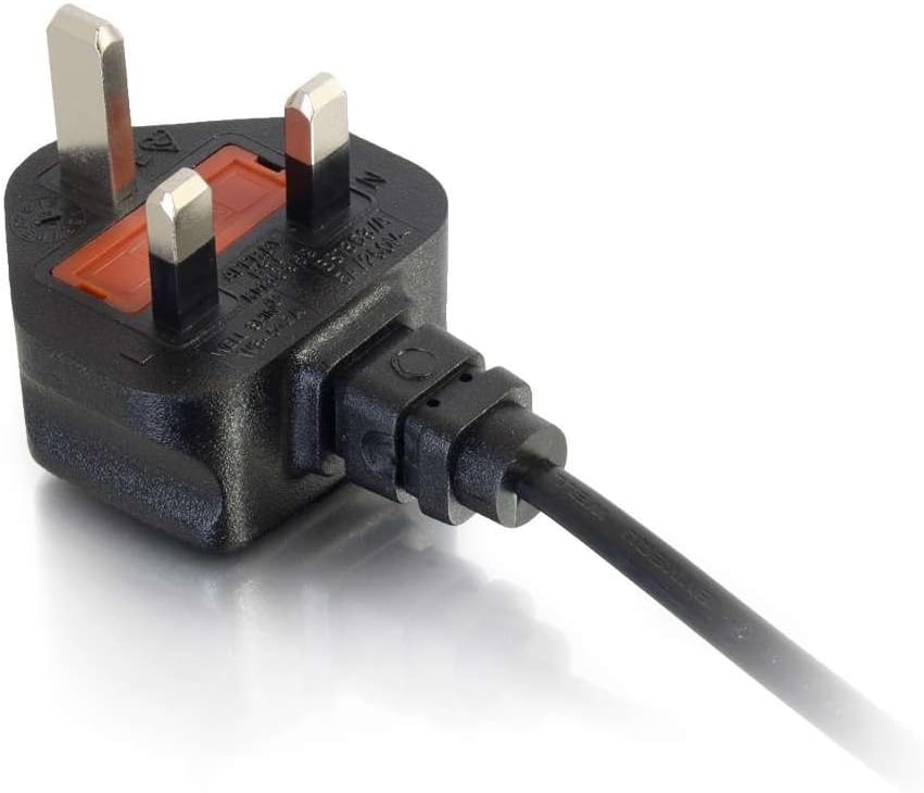 C2G 5m 18 AWG Right Angle Power Cable IEC320C13R to BS1363 - Heavy Duty Kettle Lead 4