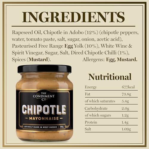 The Condiment Company Chipotle Mayonnaise 300 g – Würzige Rauchmayonnaise mit Adobo 5
