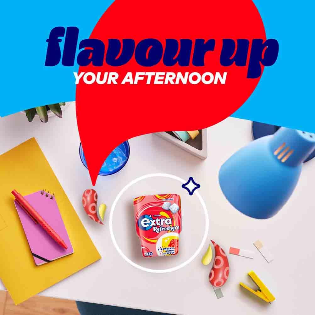 Extra - Erdbeer-Zitrone-Kaugummi ohne Zucker (30 Stück) 5