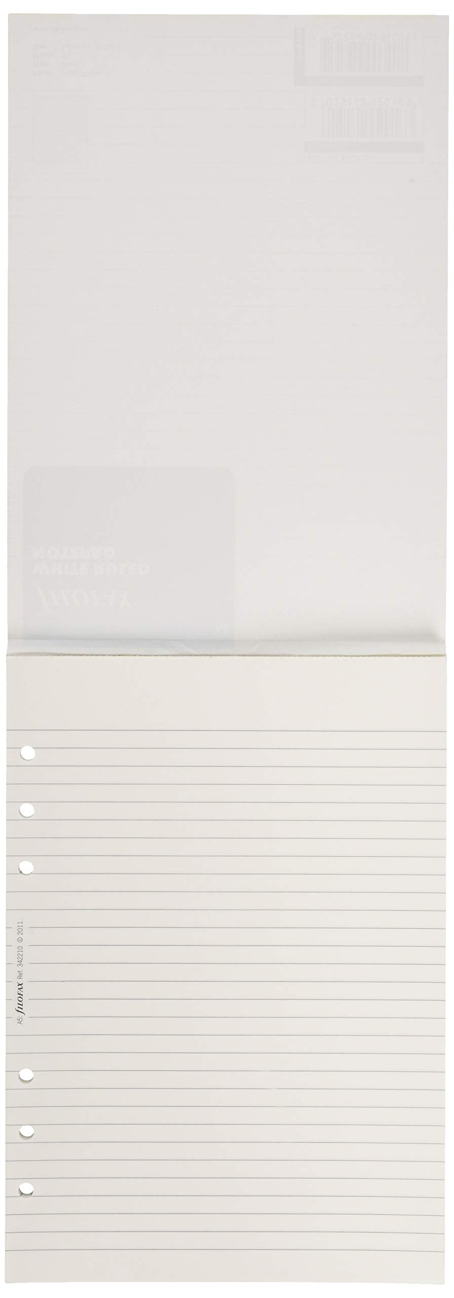 Filofax A5 Ruled Notepad Refill - White Paper | 50 Leaves | 148mm x 210mm
