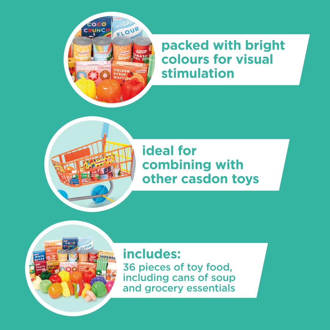 Casdon 617 Family Favourites Toy Grocery Set - 36-Piece Play Food Set for Ages 2+ 7