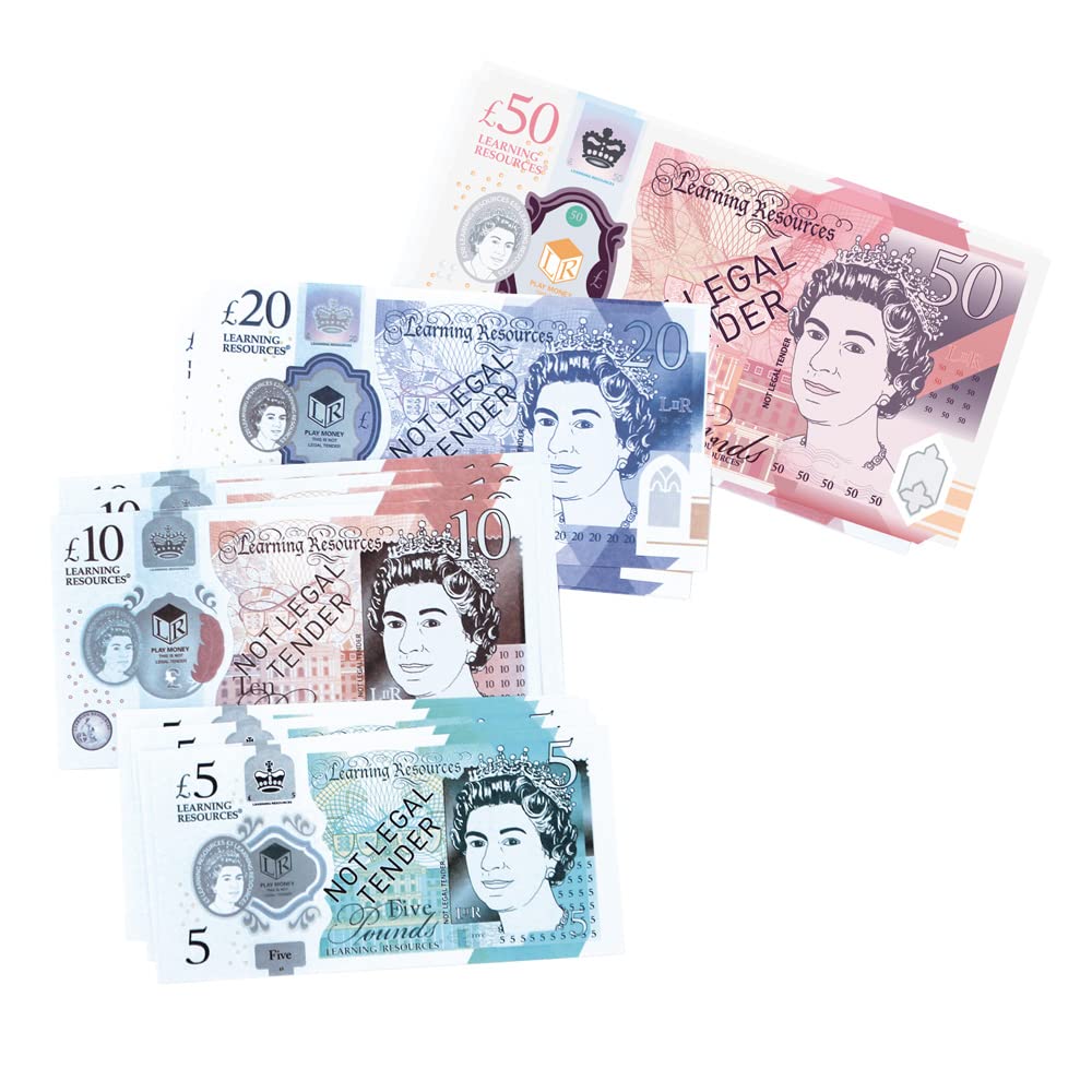 Learning Resources UK Money Set with 50 Notes - Ages 5-9 | Plastic | Multicoloured 1