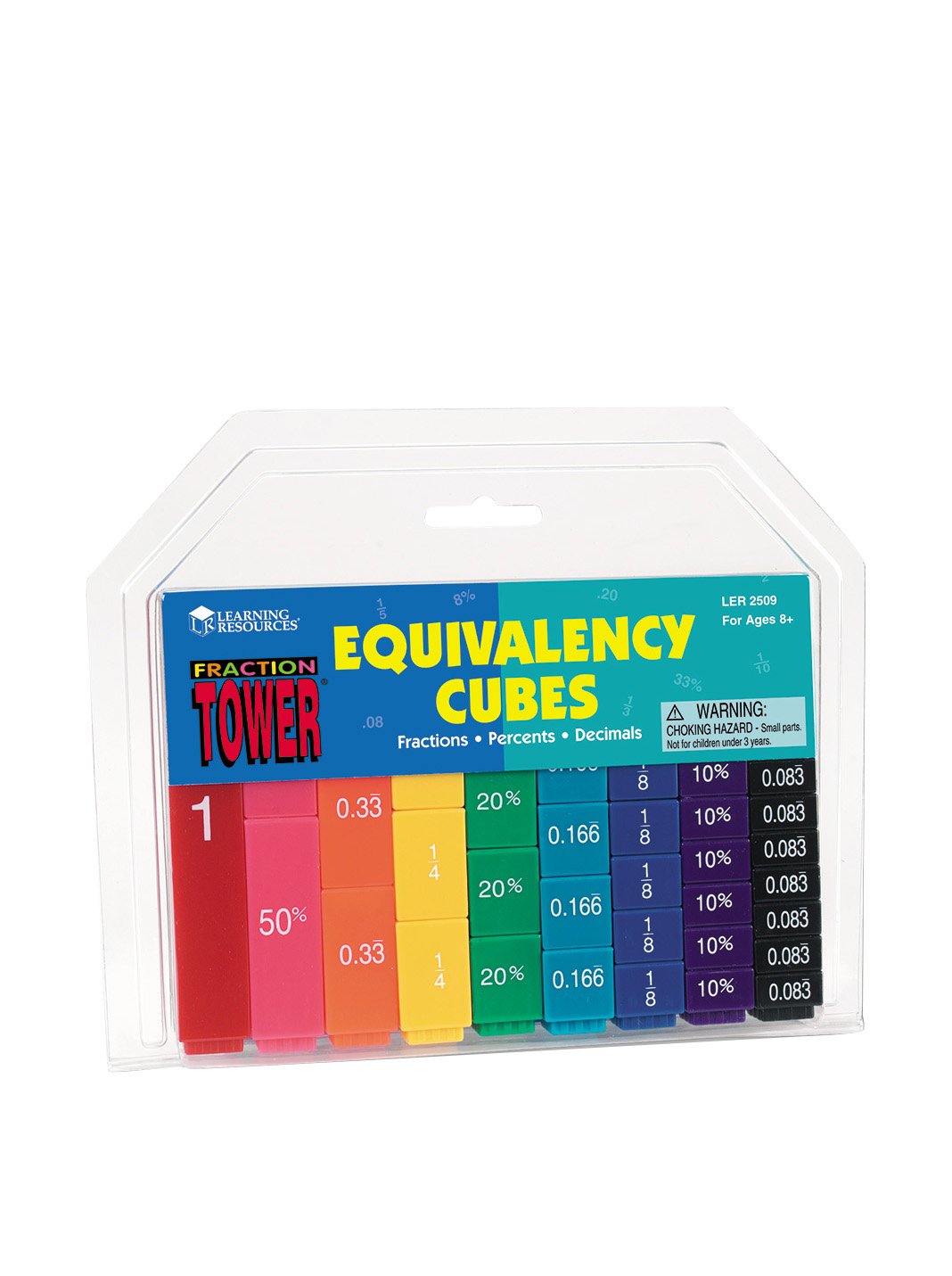 Learning Resources Fraction Tower Equivalency Cubes - 51-Piece Educational Set for Ages 6+