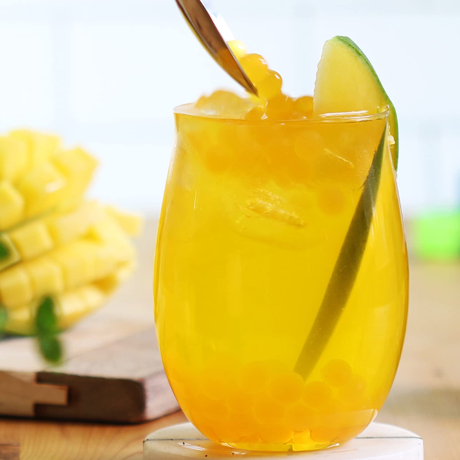 The TeaShed Mango Bubble Tea Fruit Syrup - 330ml | 11 Servings | Real Fruit Flavor