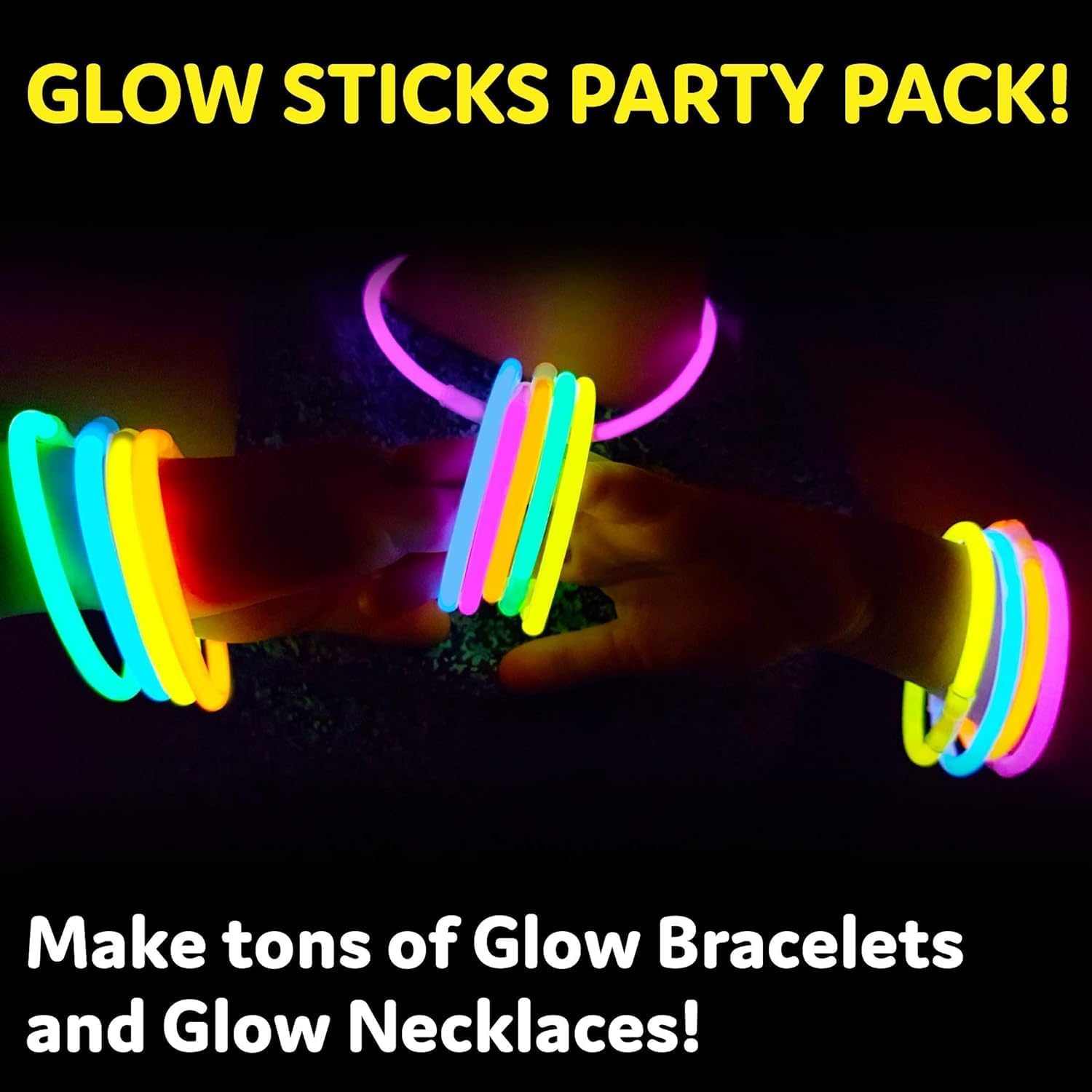 SHATCHI 200Pcs Glow Sticks with Connectors 8" Neon Party Kit for Bracelets, Necklaces, Rings – Halloween, Rave, Birthday, Camping 16