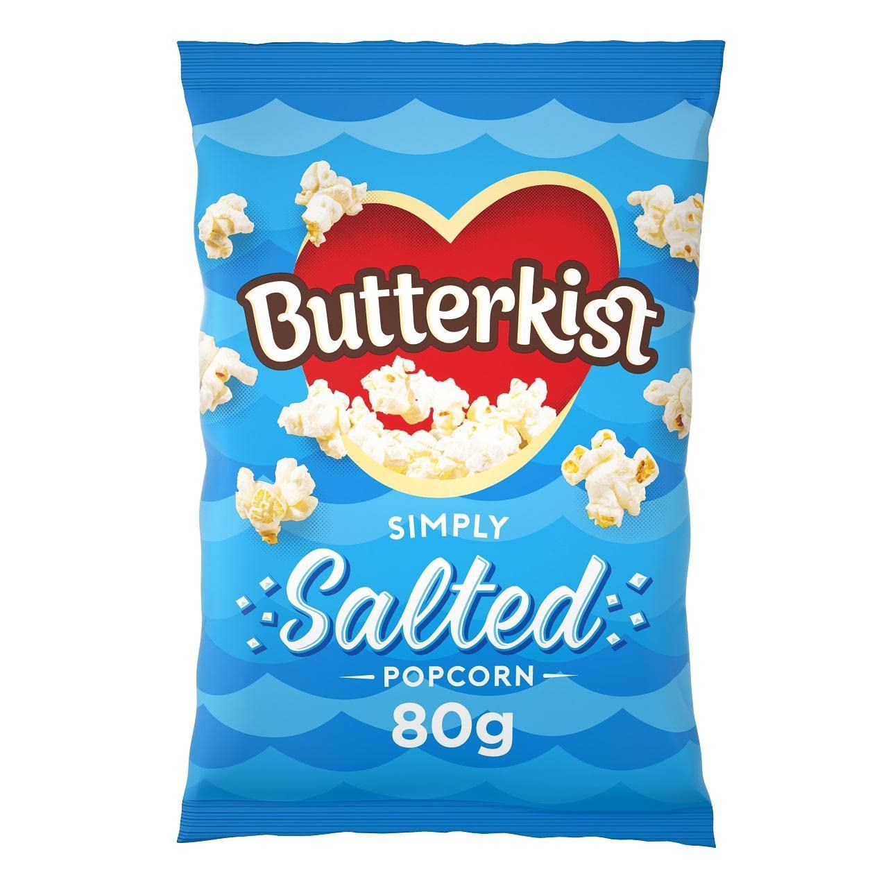 Butterkist Simply Salted Popcorn 80g - Case of 6 Bags, Gluten Free Snack