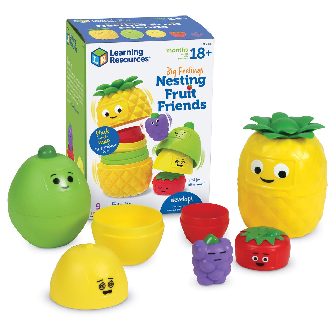 Learning Resources Big Feelings Nesting Fruit Friends - Educational Toy for Toddlers 18+ Months