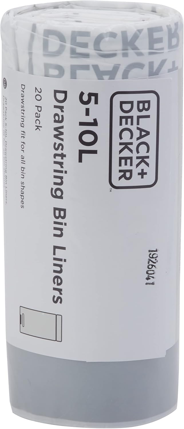 BLACK+DECKER - 5-10L Drawstring Bin Liners 20 Pack