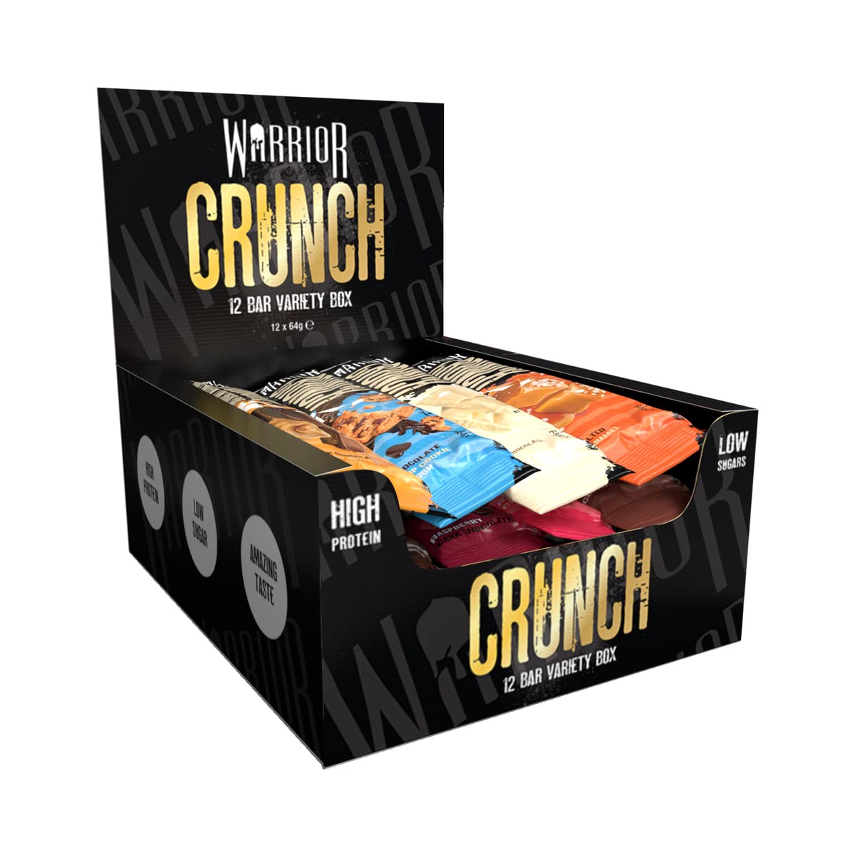 Warrior Crunch - High Protein Bar - 20g Protein, Low Carb, Low Sugar - Pack of 12