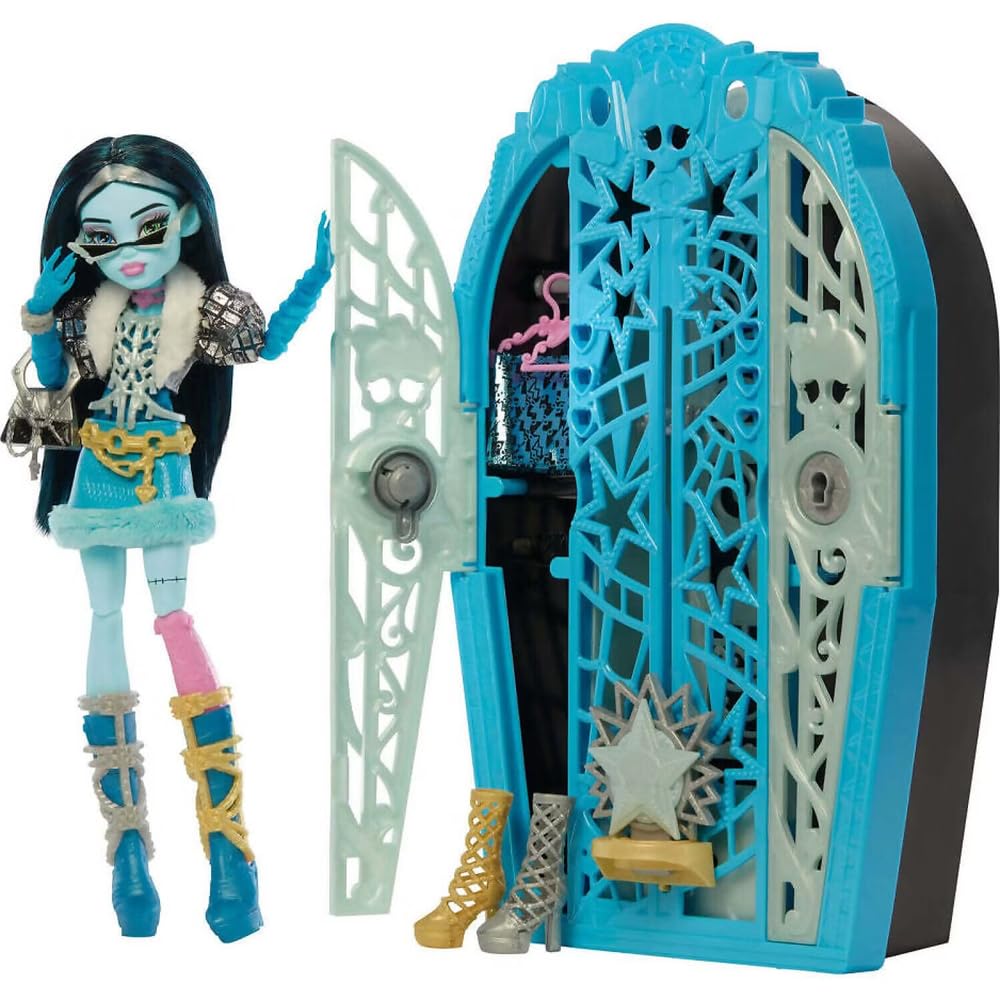Monster High Skulltimate Secrets Doll and Accessories Set, Frankie Stein | 125+ Outfits | Ages 4+