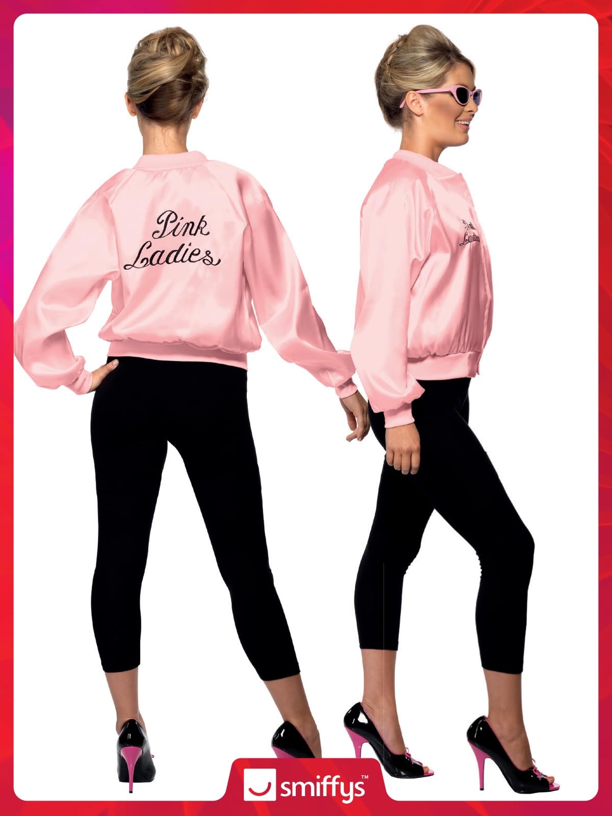 Smiffys Grease Pink Ladies Jacket - Officially Licensed Women's Costume