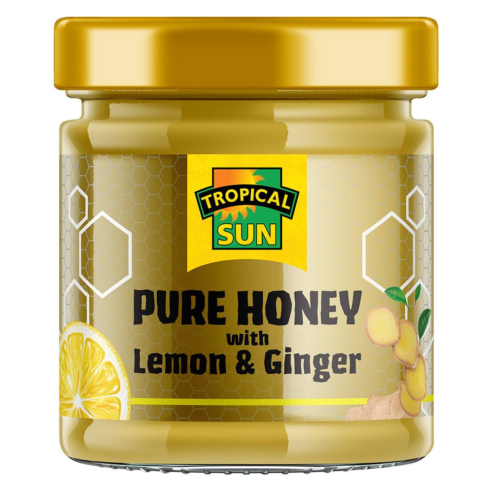 Tropical Sun Pure Honey with Lemon and Ginger, 250g | Natural Sweetener with Tangy Twist
