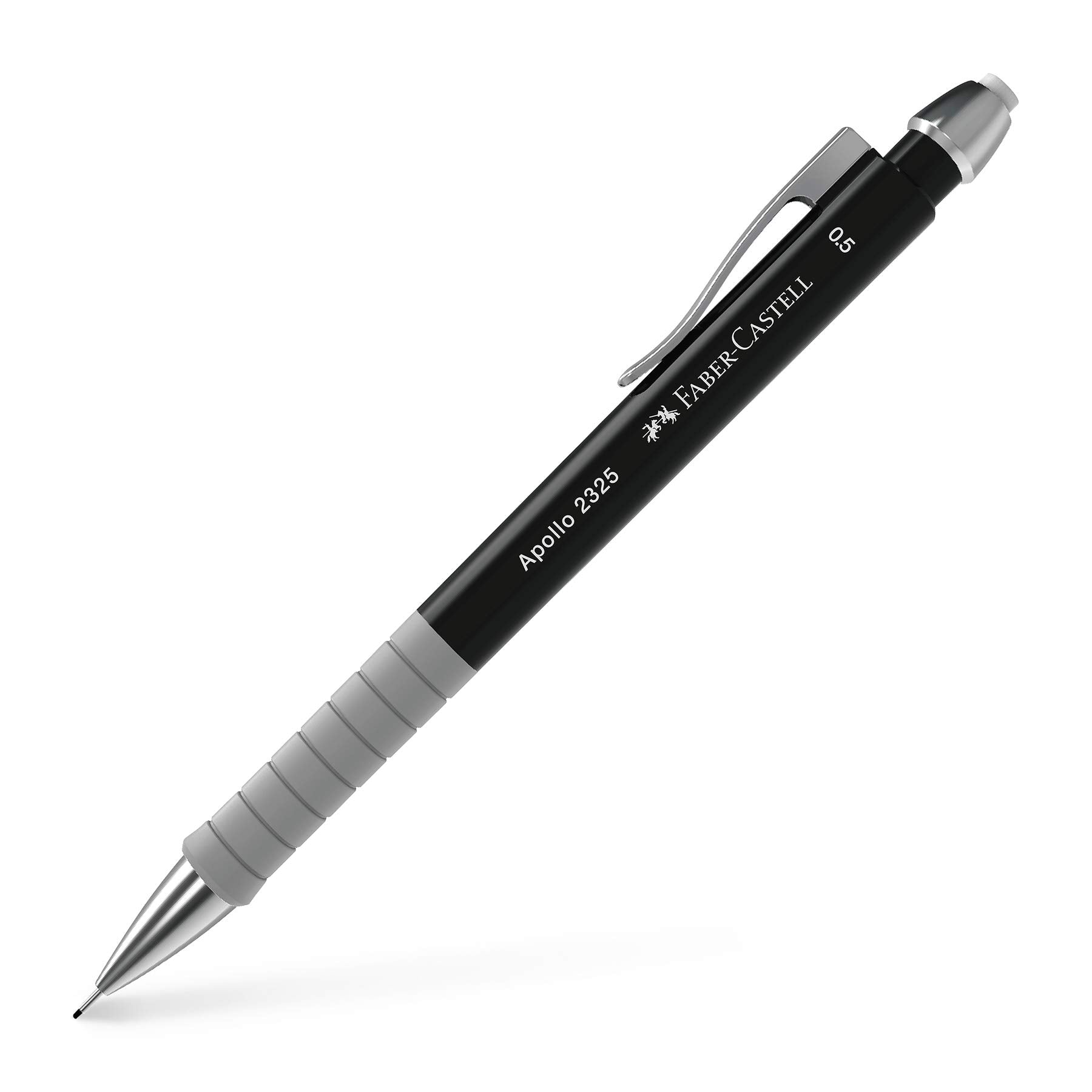 Faber-Castell Apollo 0.5mm Mechanical Pencil - Black | Ergonomic Grip | Cushioned Lead 1
