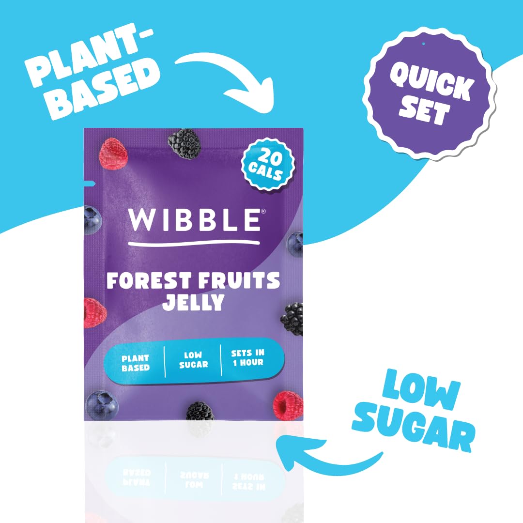 Wibble Forest Fruits Jelly Crystals - Plant-Based, Low Sugar, Quick-Set Vegan Jelly Powder (12 Pack) 3