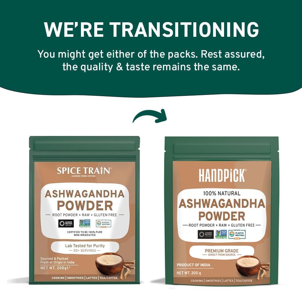 HANDPICK Ashwagandha Root Powder - Withania Somnifera - 100% Natural Non-GMO Vegan Herb from India (200g) 5