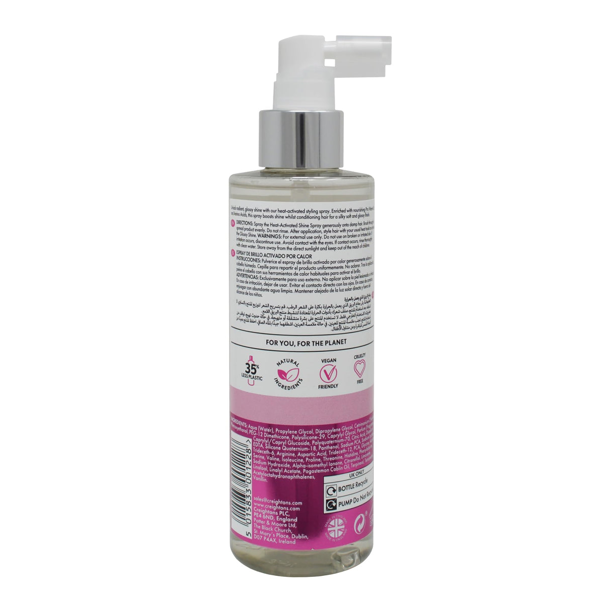 Creightons Brighter Shine Heat Activated Styling Spray - Shine, Conditioning, Nourishing | 200 ml
