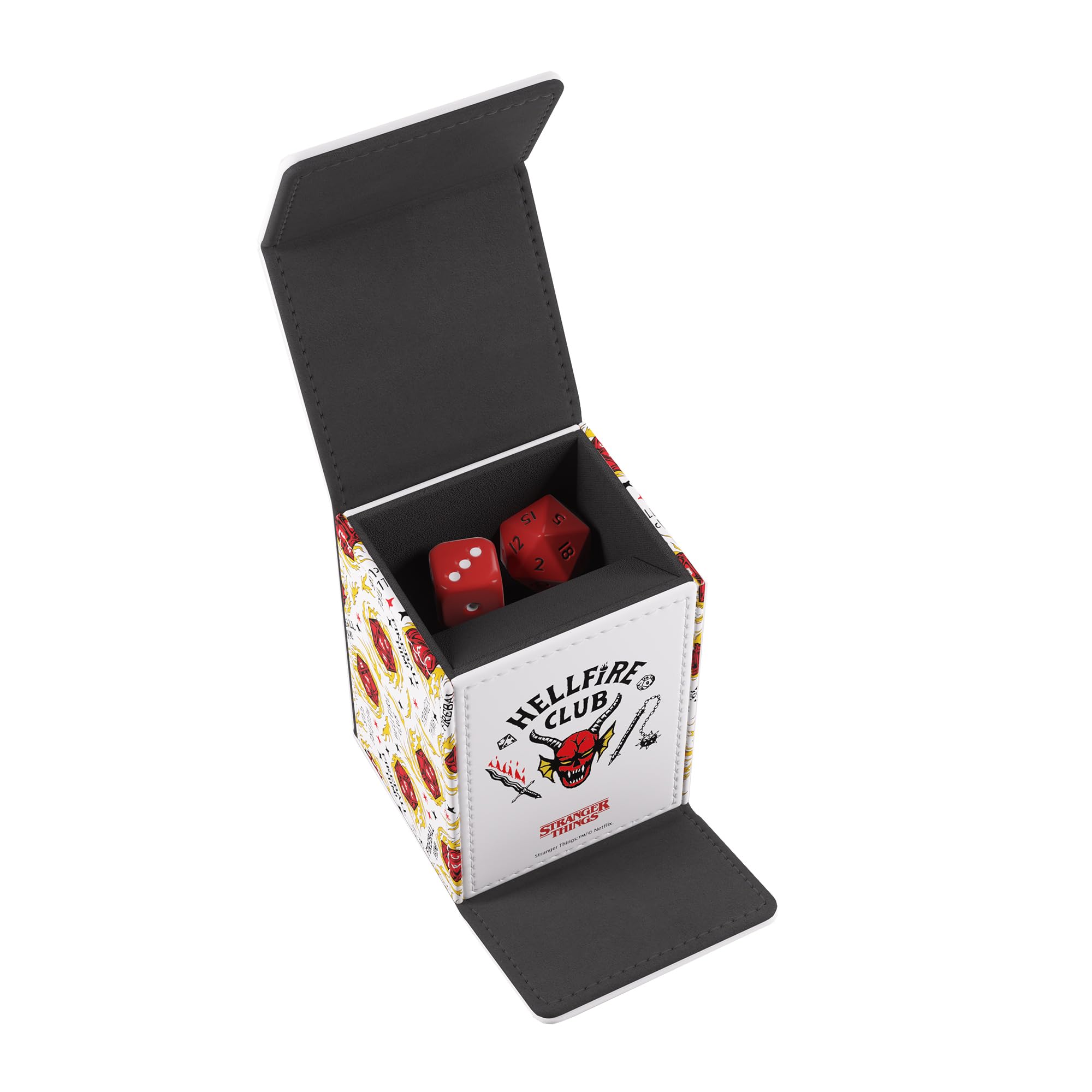 Gamegenic Stranger Things Hellfire Club Dice Tower and Cube Storage Box | Faux Leather