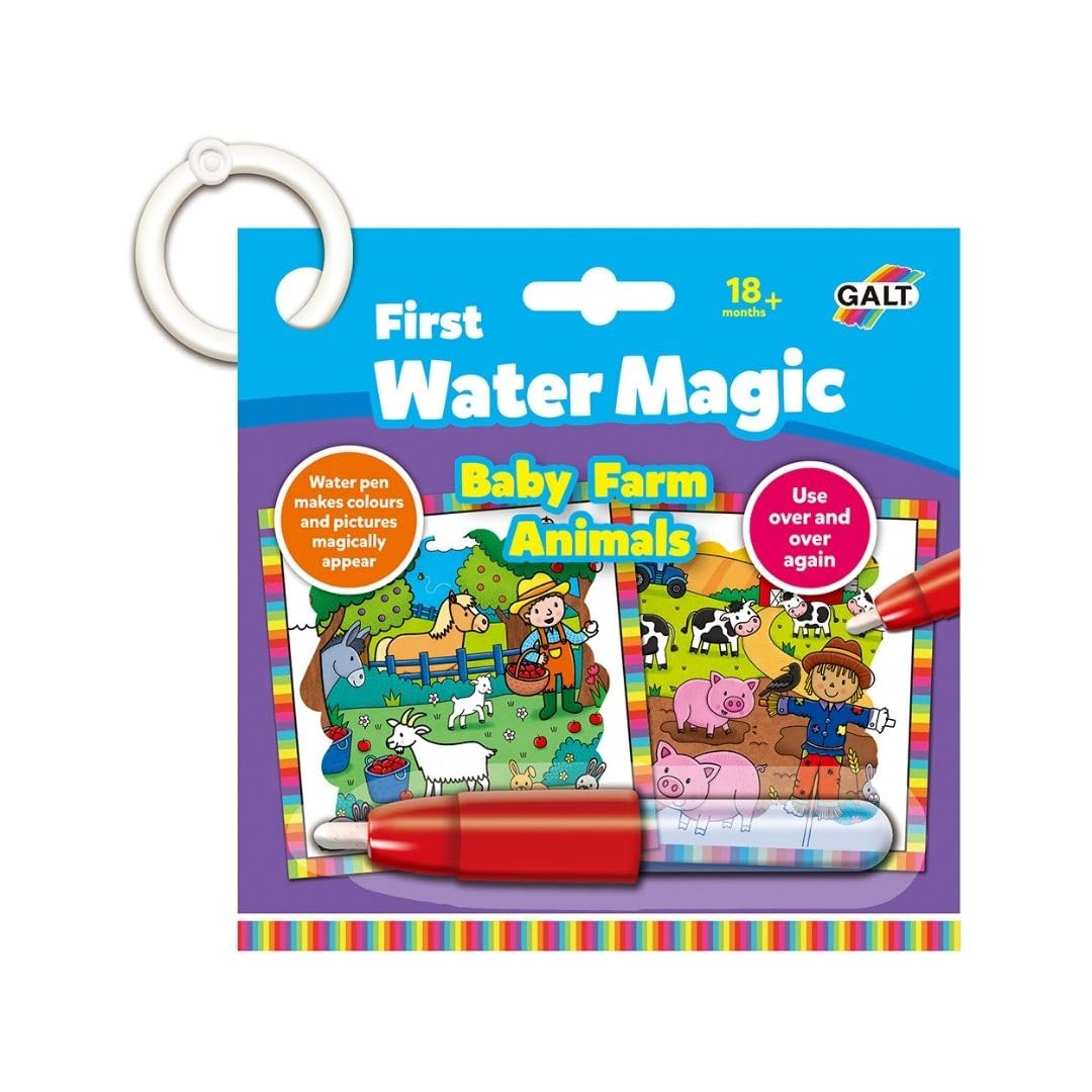 Galt Toys First Water Magic - Baby Farm Animals Reusable Water Colouring Book for Toddlers 18M+ 9