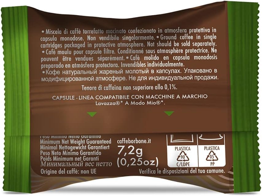 Caffè Borbone Don Carlo Dek Decaffeinated Coffee Blend - 50 Capsules - Compatible with Lavazza A Modo Mio Machines 7