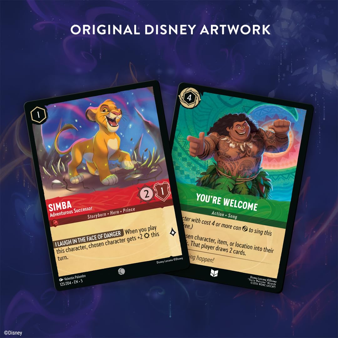 Ravensburger Disney Lorcana Trading Card Game Starter Deck | Ages 8+ | 60 Cards + Booster Pack 5