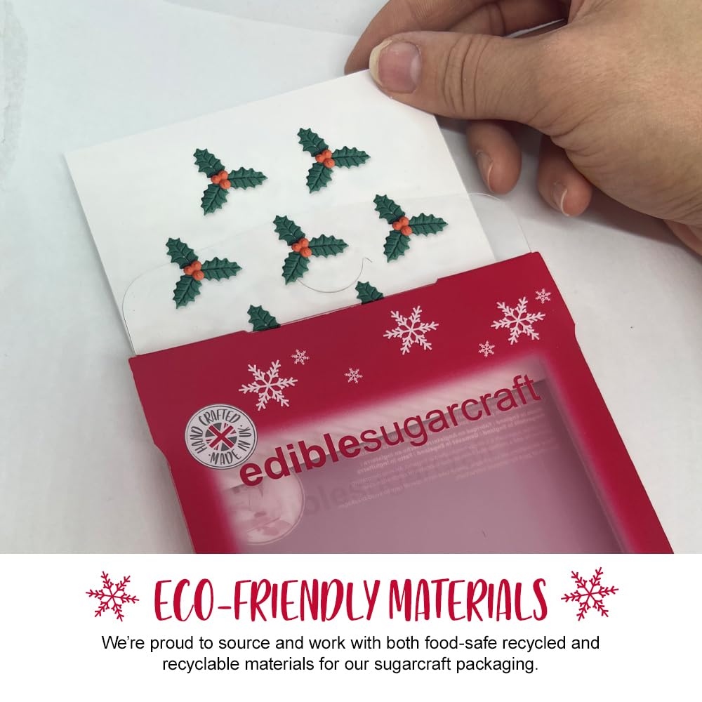 Anniversary House - Christmas Holly Edible Cake Toppers Sugarcraft Decorations 14