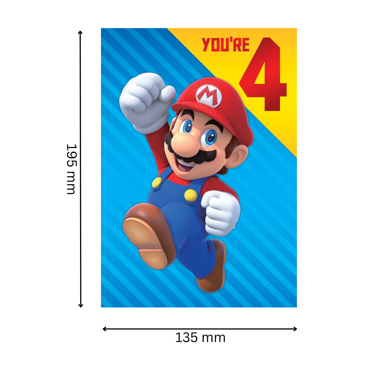 Danilo Promotions LTD Super Mario Age 4 Birthday Card | 195 x 135 mm | Mixed Color 7