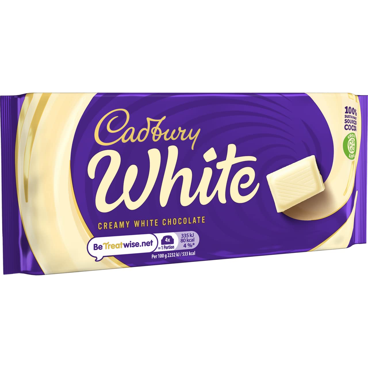 Cadbury Creamy White Chocolate Bar - 90g Single Bar 4