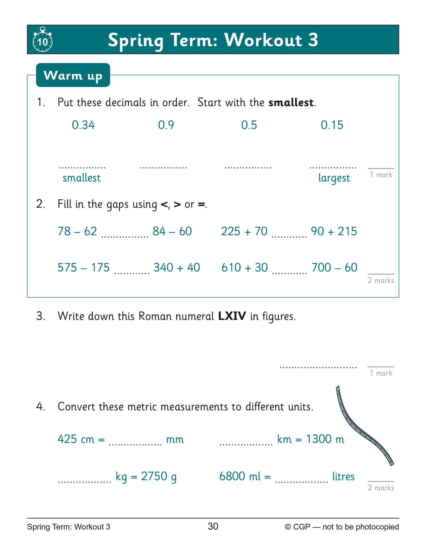 CGP KS2 Maths 10-Minute Weekly Workouts - Year 5 Study Aid | Paperback | English 6