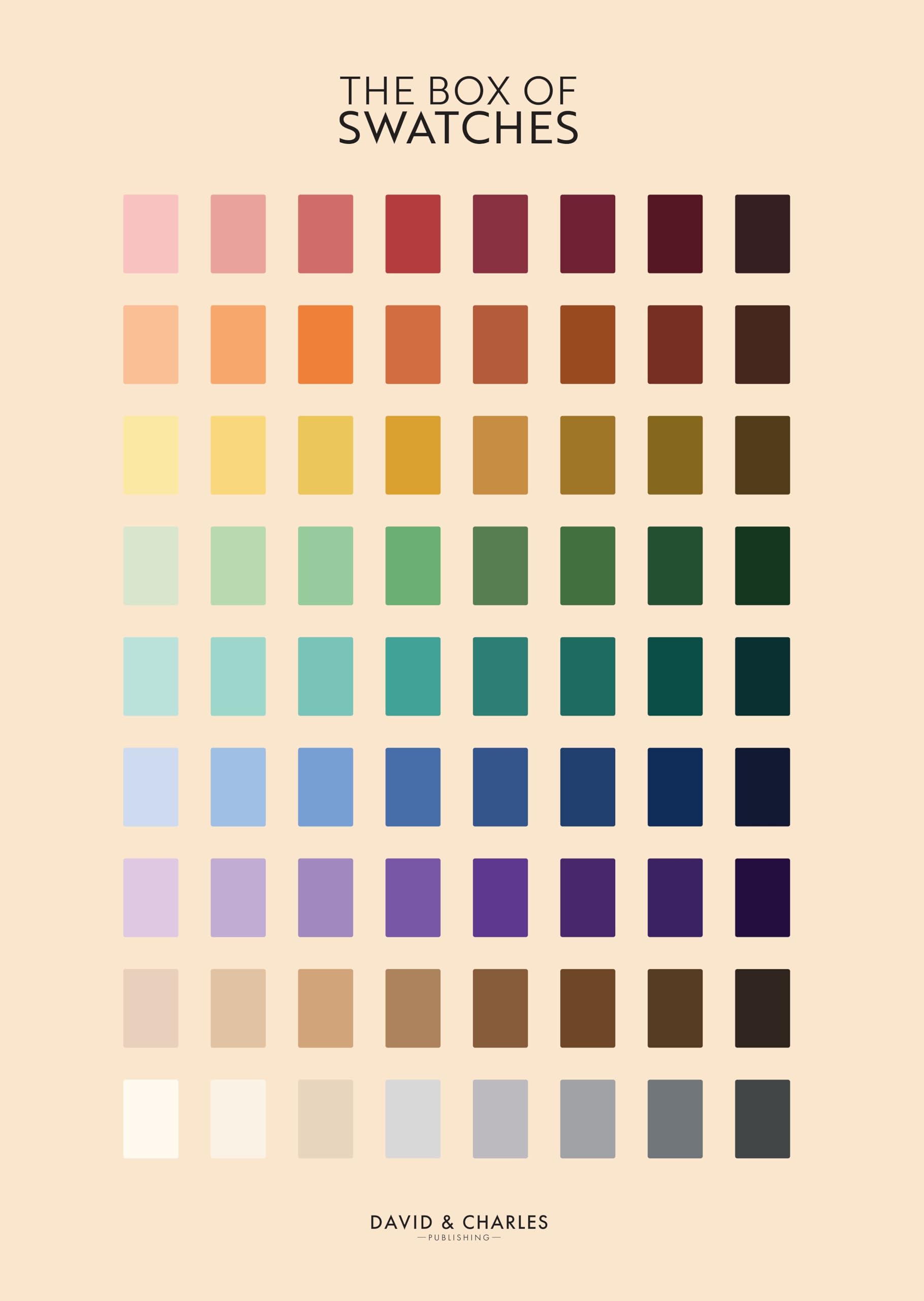 David & Charles The Box of Swatches: 72 Shade Cards for Palette Planning and Inspiration | Book Design 5